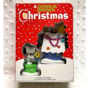 Hallmark A Charlie Brown Christmas Storybook Exclusive (2) Ornament Box Set-NEW